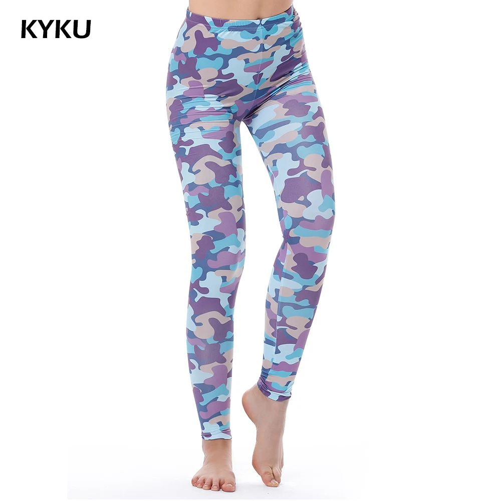Kyku фирменные разноцветные Розовый камуфляж Леггинсы для женщин Для Фитнес