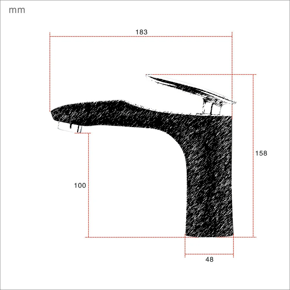 Смеситель Beelee для ванной комнаты однорычажный хромированный кран туалетной с