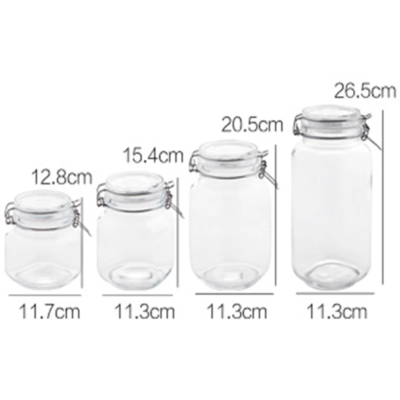 Mason Jar из нержавеющей стали Пряжка стеклянная бутылка для хранения еды кухонные
