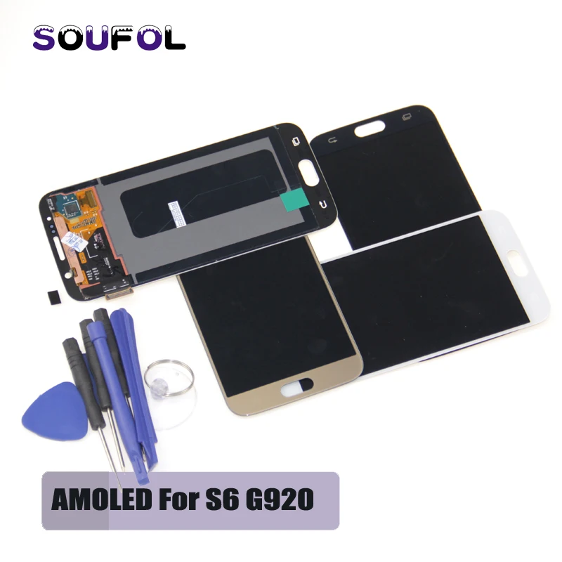Супер AMOLED LCD для SAMSUNG Galaxy S6 дисплей G920 G920F сенсорный экран дигитайзер Запасные