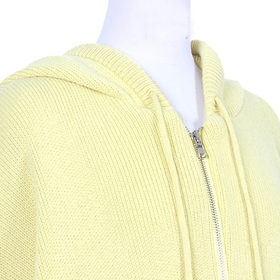 Fashion Korea Loose Sweater Woman New Autumn Simple Solid Color Hooded Knit Cardigan Elegant Bat Sleeve Long Cardigan Coat