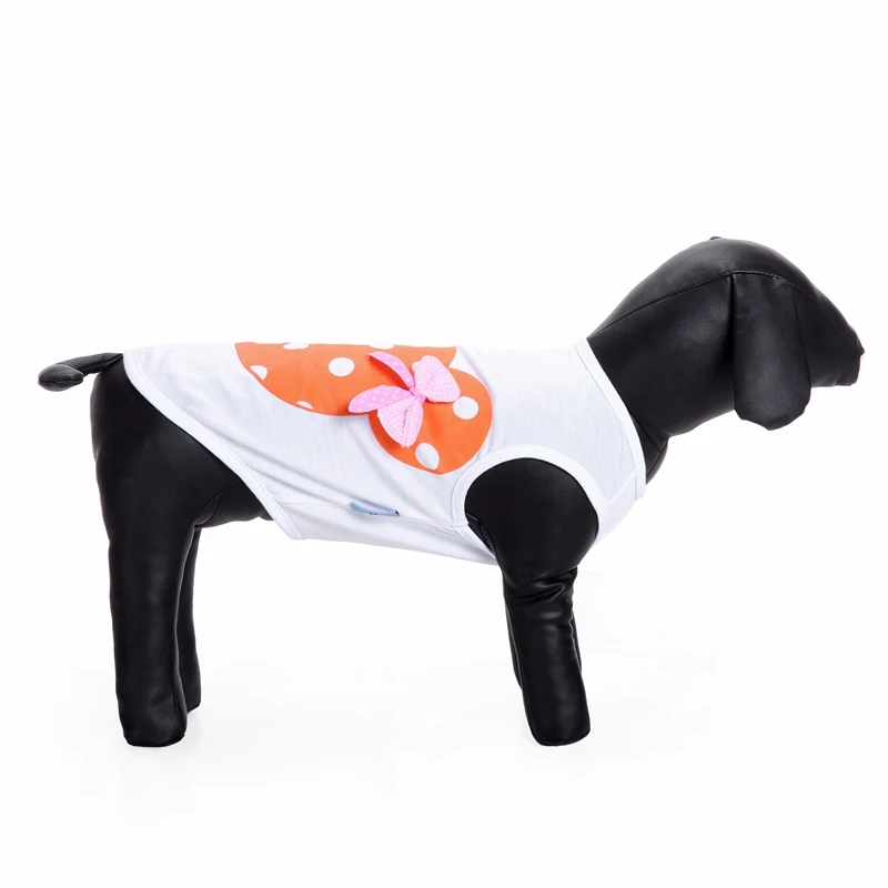 Хлопковый жилет для кошек с мультяшной мышкой и бантом летняя одежда собак рубашка чихуахуа Йоркширские