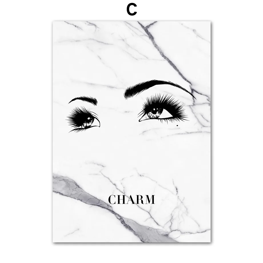 

Marble Sexy Eyelash Nordic Posters And Prints Modern Wall Art Canvas Painting Wall Pictures For Living Room Home Decoration