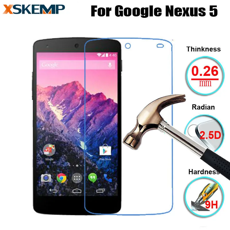 Для LG Google Nexus 5 D820 Front 9 H твердость премиальное закалённое Стекло Анти Царапины 2.5D с