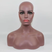 realistic fiberglass afro american mannequin head bustblack female manikin dummy head for lace wigs display