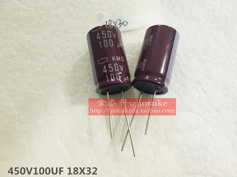 2020 hot sale 10pcs/30pcs 450V100UF NIPPON electrolytic capacitors 18X32 KMG series of brown 105 degrees spot free shipping