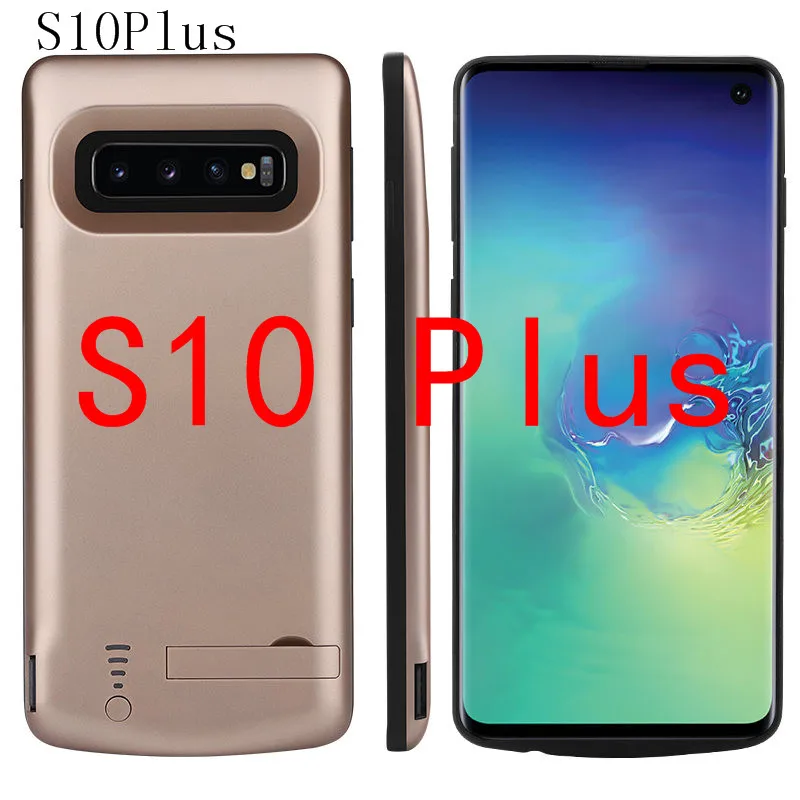 Gold( S10 Plus ) 6000 мАч чехол питания для samsung Galaxy S10 Plus S10e ударопрочный аккумулятор зарядное устройство чехол с источником питания резервного копирования usb зарядка power bank - Цвет: Gold( S10 Plus )