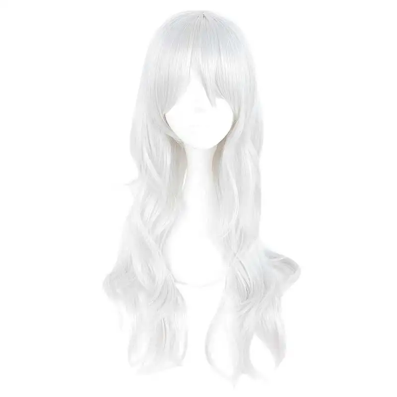 

MCOSER 70 см Синтетические длинные волнистые Серебристые белые волосы для косплея парик 100% высокотемпературные волосы стандартные