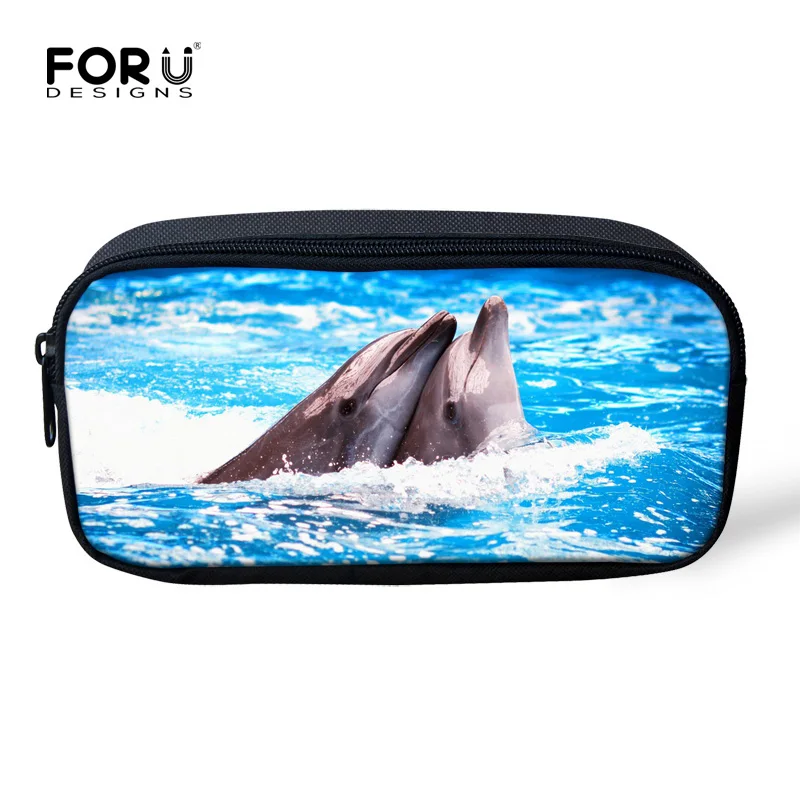 Многоцветная косметичка для женщин и девочек с 3D принтом в виде дельфина акулы
