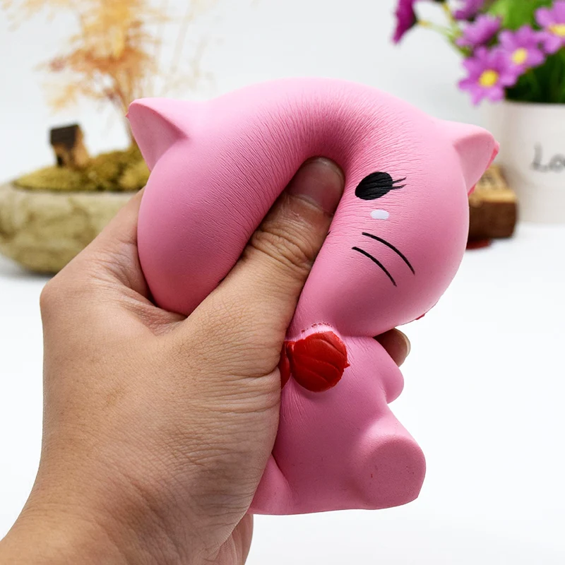Jumbo Kawaii мягкая игрушка для снятия стресса игрушечная кошка медленно