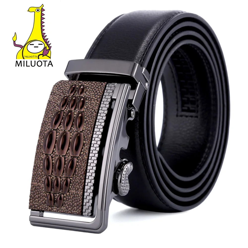 Мужской ремень из натуральной кожи с автоматической пряжкой [MILUOTA] | Аксессуары