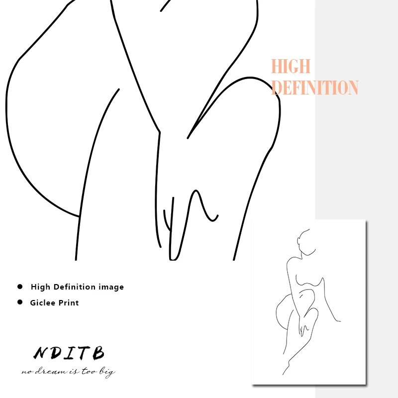 Современный художественный женский настенный постер для рисования тела