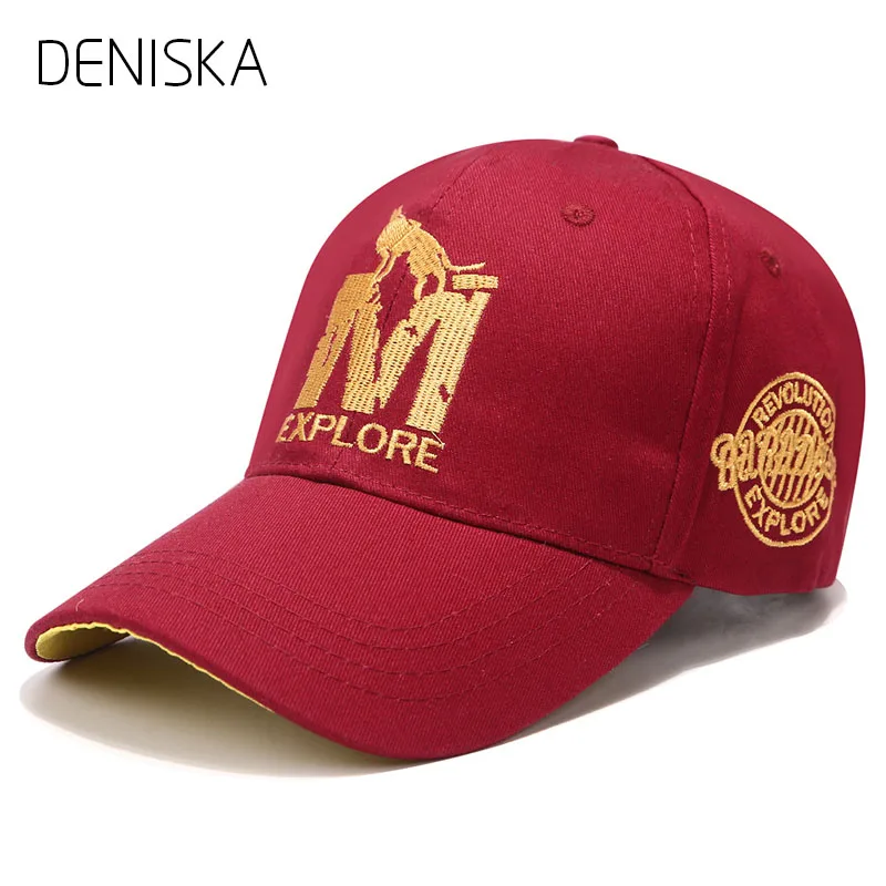 DENISKA 2018 Baseball Cap New Letter M Wolf Print Cotton Hat Sport cap Men Women Snapback | Аксессуары для одежды