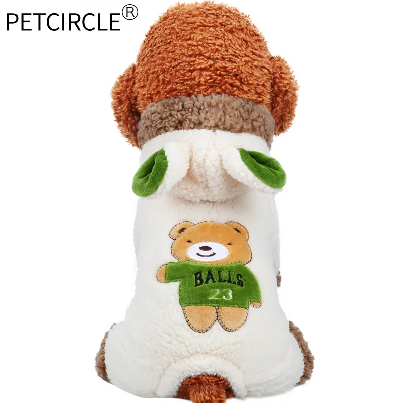 white PETCIRCLE Одежда для собак Зима-осень плюшевый щенок собака для бульдога Чихуахуа осенняя одежда для кошек одежда для домашних животных Медведь большое Сменное пальто - Цвет: white