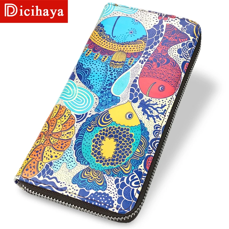 DICIHAYA, женские кошельки, фирменный дизайн, высокое качество, кожаный кошелек, женский, на молнии, модный, цена в долларах, длинные женские кошельки, сумка для монет