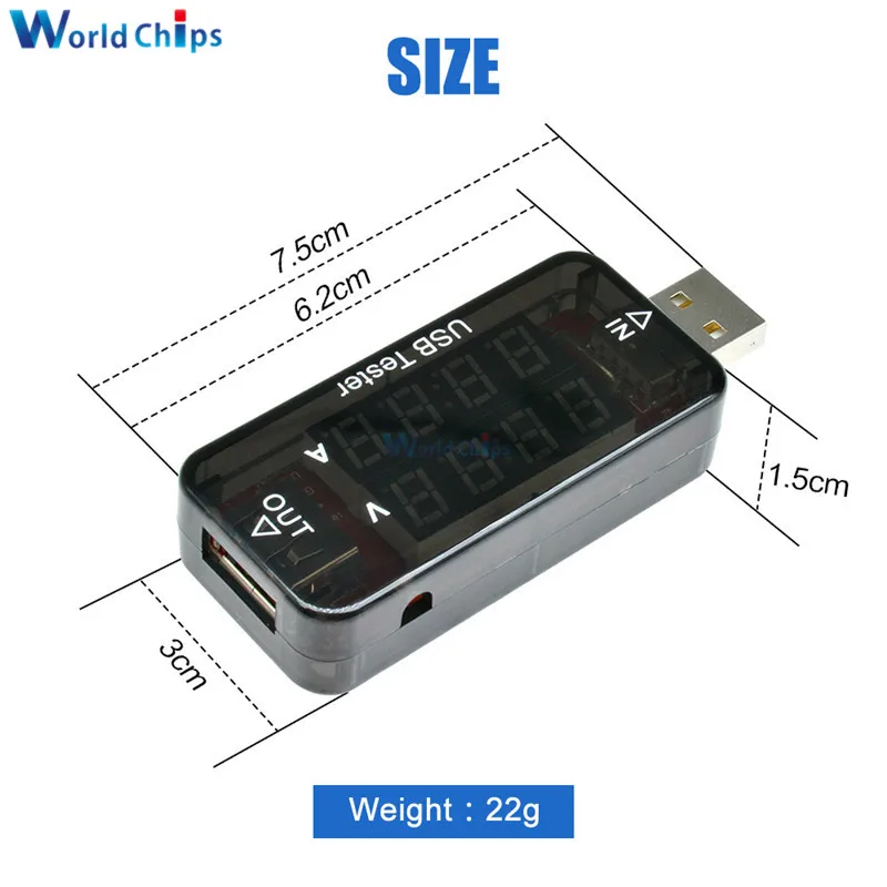 3-разрядный 4-разрядный USB-тестер напряжения в два ряда | Электронные компоненты и