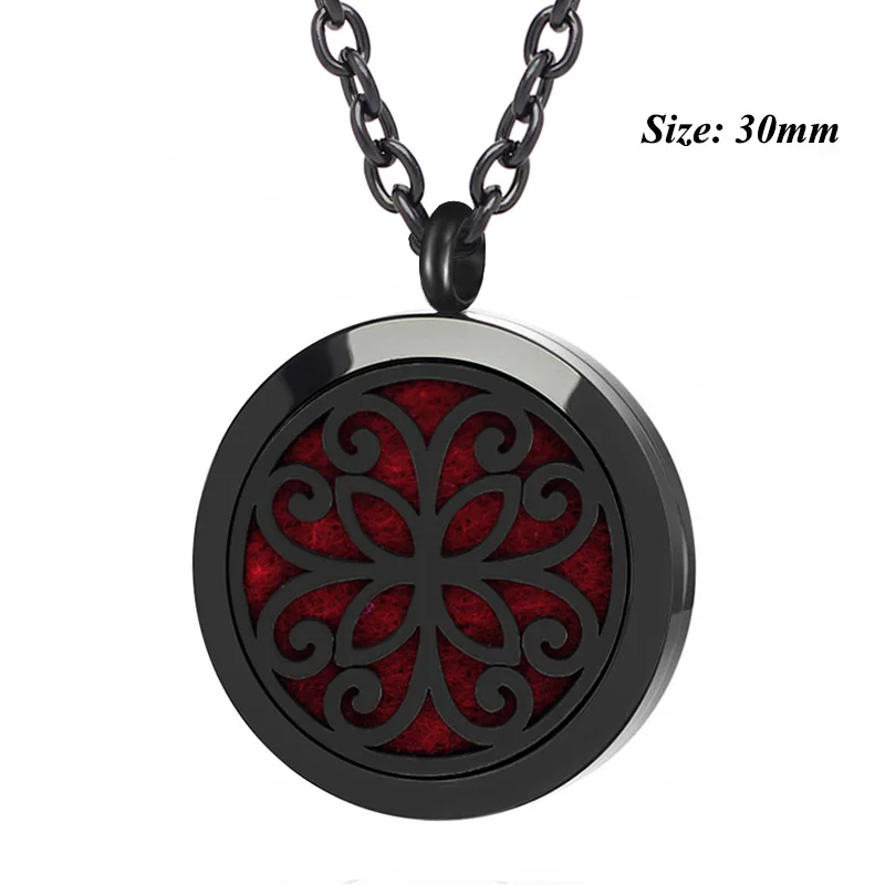 135 Черный парфюм медальон кулон ювелирные изделия магнитный 316L ароматерапия из нержавеющей стали масло диффузор ожерелье с цепочкой - Окраска металла: 135