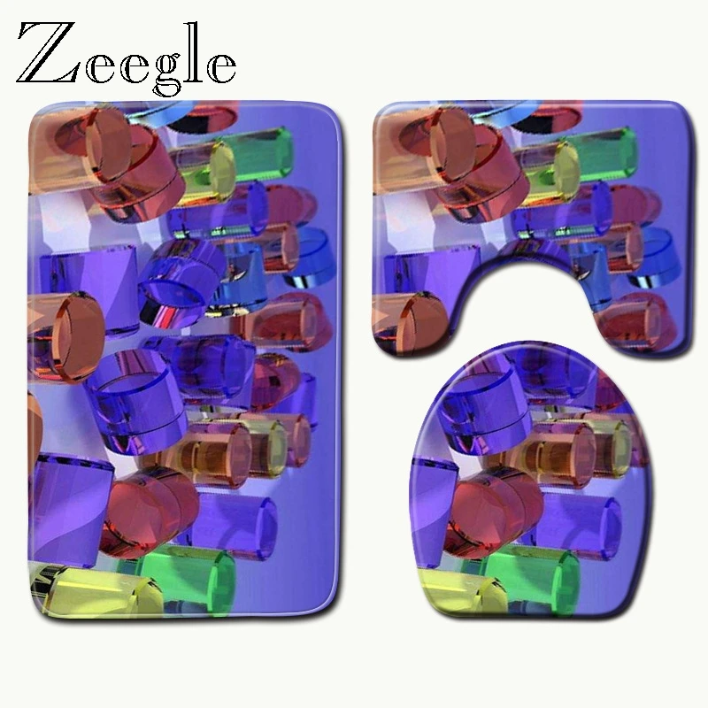 Zeegle 3 шт./компл. Набор ковриков для ванной нескользящие коврики пола коврик