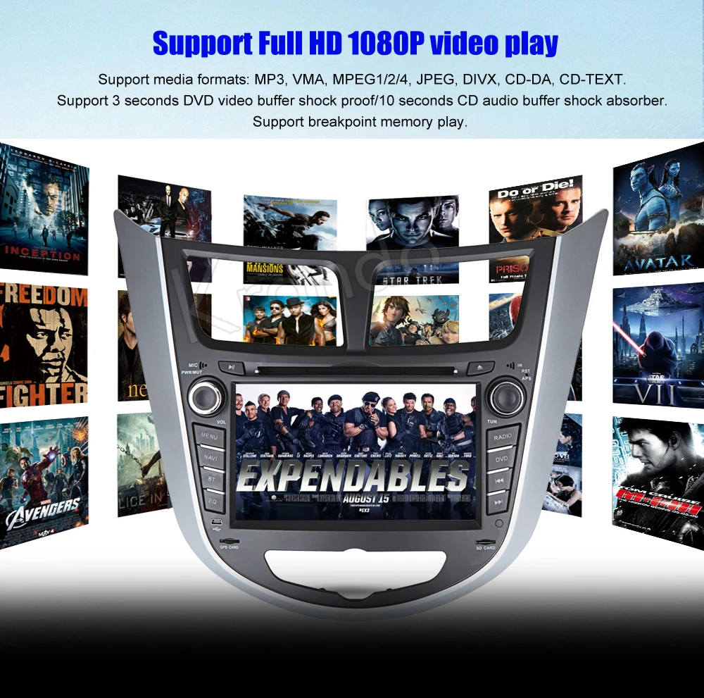 

Krando 7" Android 8.0 car radio gps dvd player for Hyundai Accent Solaris 2011+ audio navigation multimedia system WIFI 3G DAB+