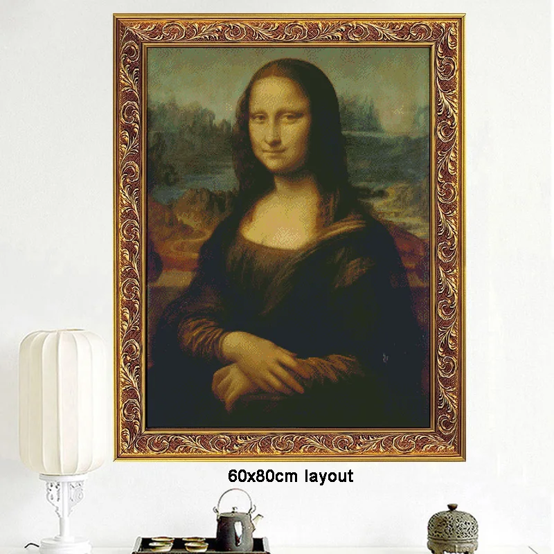 5D DIY Полная квадратная/круглая дрель Алмазная картина «Leonardo da Vinci Mona Lisa» Алмазная вышивка крестиком Настенный декор хобби
