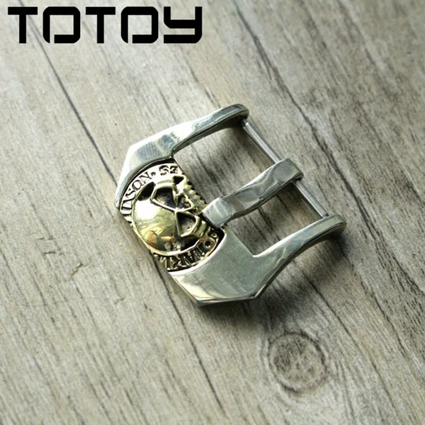 Copper color TOTOY белая медь инкрустация латунная пряжка, 22 мм 24 мм Высокое качество кожаный ремешок Пряжка, винтажная Пряжка, быстрая - Цвет ремешка: Copper color