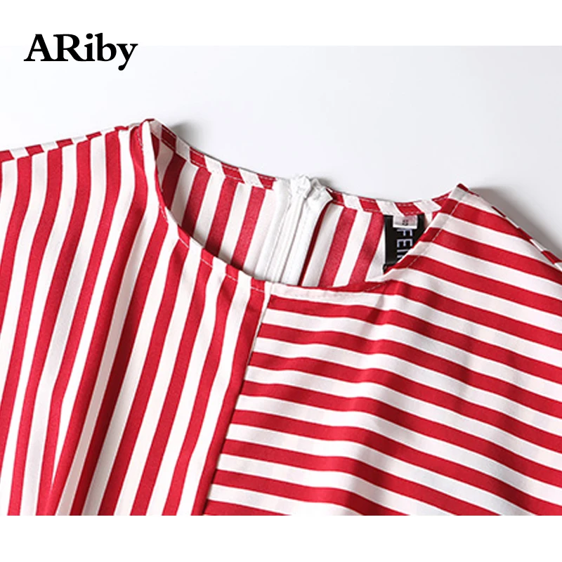 Женское облегающее платье aribby офисное в полоску с коротким рукавом и О-образным