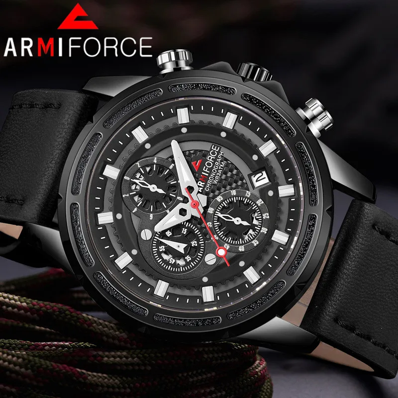 Armiforce для мужчин часы Топ Элитный бренд золотой хронограф календари спорт