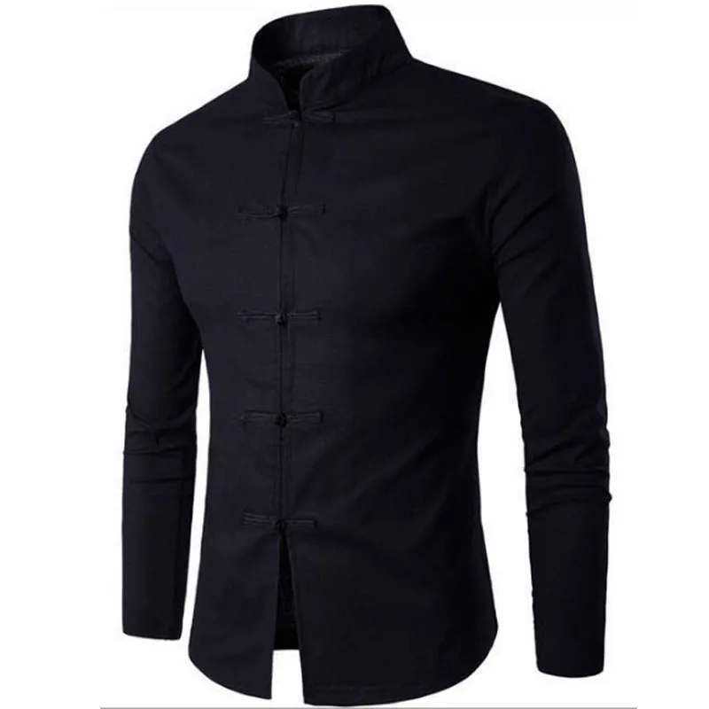 

NEW 2022 Fashion Spring Autumn Solid Causal Men Linen Cotton Shirts Chinese Wind Tang Suit Collar Hemp Material Camisa Hombre