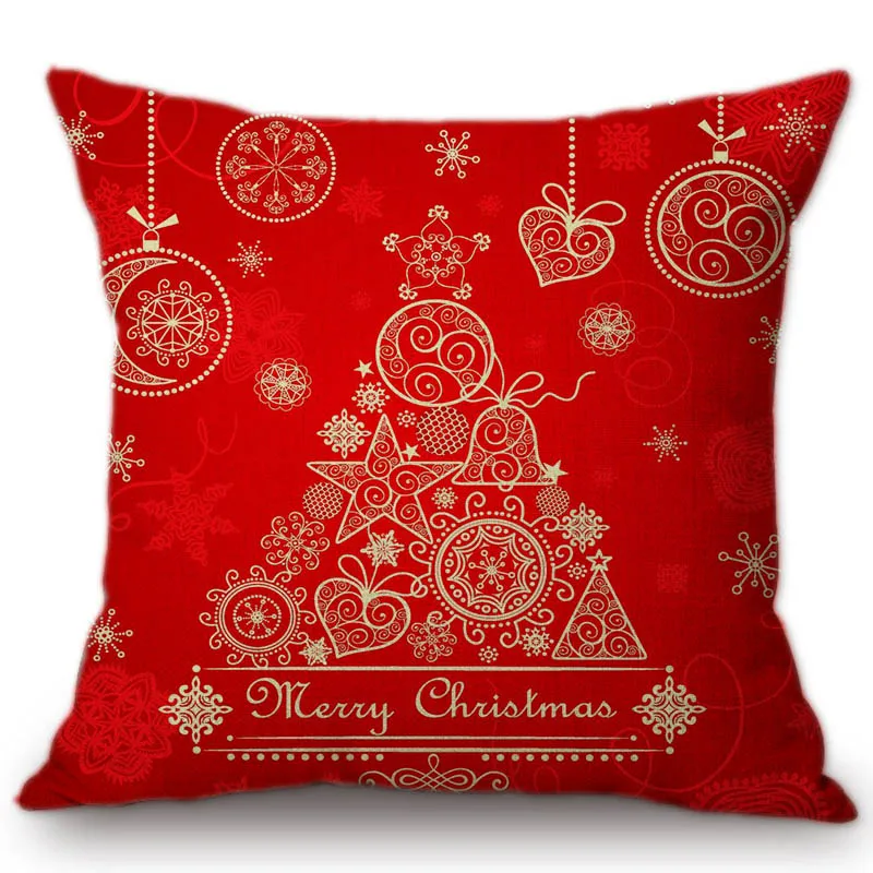 Красные рождественские украшения подушка для дома Рождественский шар хлопковая