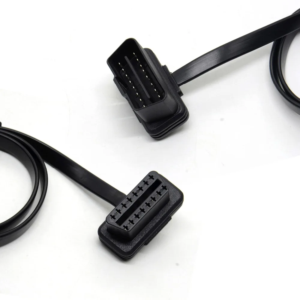 100 см 60 плоский тонкий As Noodle OBD2 OBDII OBD 16Pin ELM327 кабель удлинитель диагностический