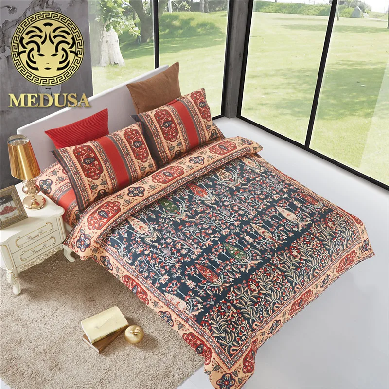 Индия Boho ад yoga постельных принадлежностей постельное белье наволочки queen size
