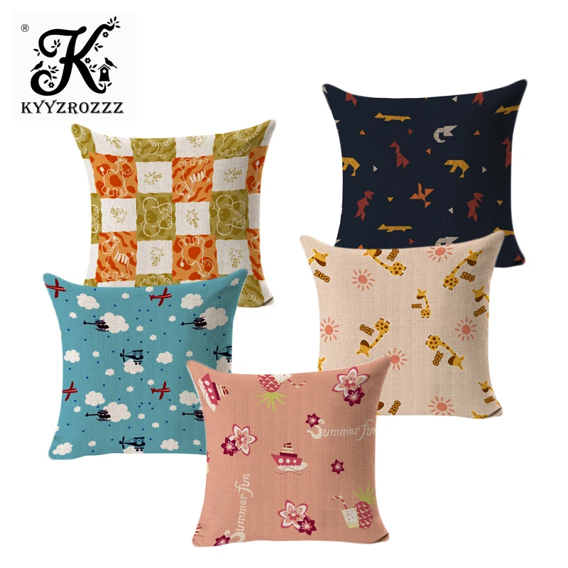 Мультфильм декоративные накидки на подушки плотная ткань хлопок/лен Housse De Coussin