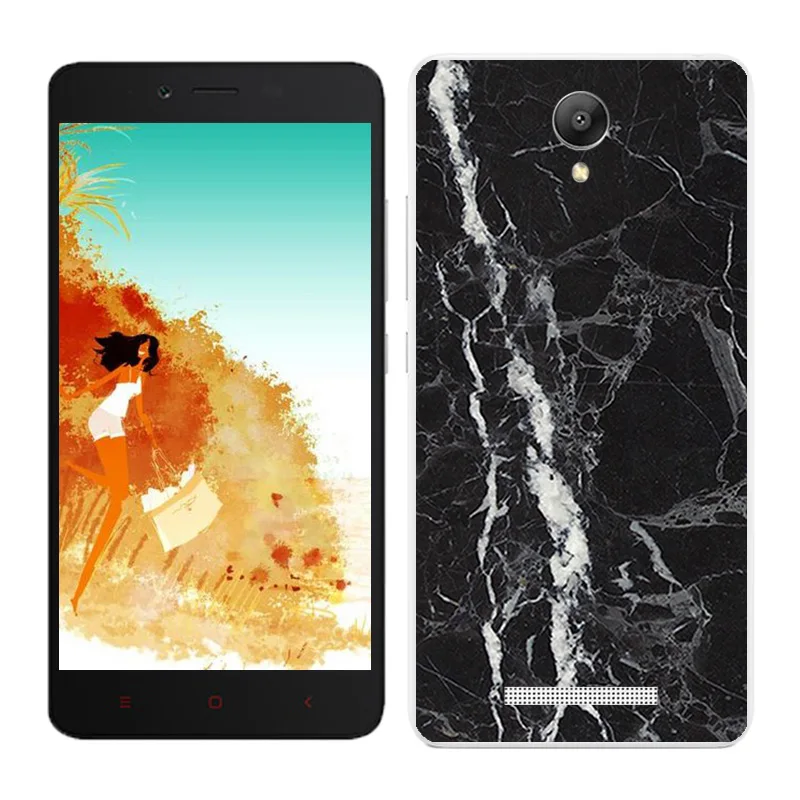 20 Чехлы для Xiaomi Redmi Note 2, Мягкая силиконовая задняя крышка для телефона Redmi Note2, черный Чехол С Рисунком Слона для Hongmi Note2 - Цвет: 20