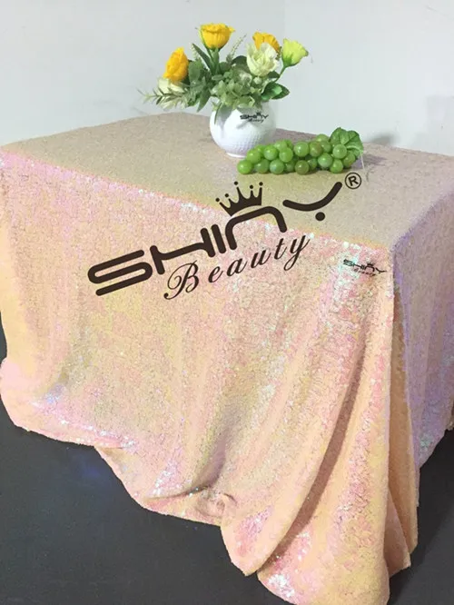 Shinybeauty 60x120-дюймовый прямоугольный блесток скатерть Темно-синие - Цвет: Changed pink