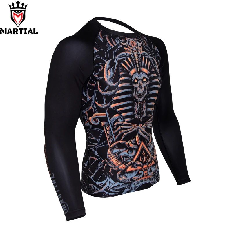 Боевые искусства: скорпион Сублимация mma rashguards bjj Джерси боксерские