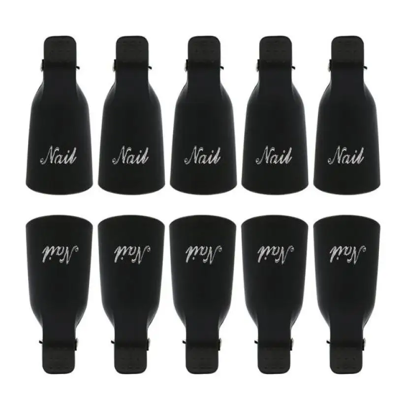 10 шт. средство для снятия УФ гель-лака обертывание приложение 5X2 см Soaker Caps ongles materiel средство для снятия лака для ногтей - Цвет: Black 2