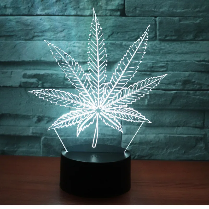 Nine petals Leaves Lamp LED Night Light Action Figure 7 Colors Touch Table Decoration Optical Illusion | Лампы и освещение