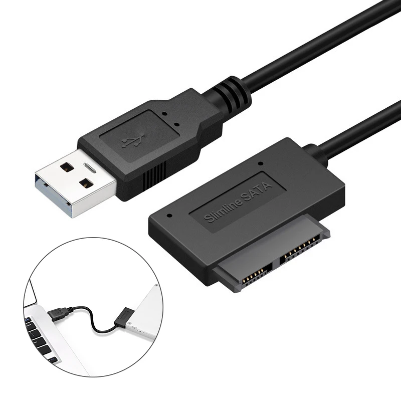 7 + 6 13Pin тонкий SATA к USB CD DVD Rom Оптический привод кабель адаптер конвертер XJ66| |