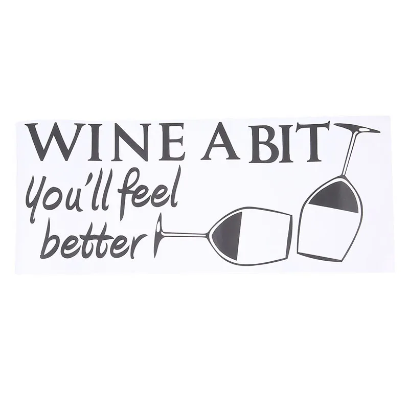 Wine A Bit Vinyl Wall Art Quote Sticker Room Kitchen Removable Decor Mural Decals QB838493 | Дом и сад