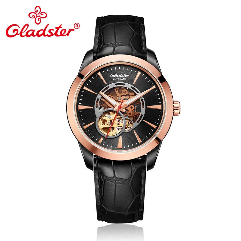 Gladster Роскошные Японский Miyota автоматический self-ветер Для мужчин наручные полые