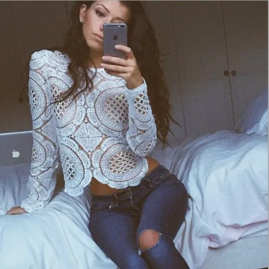 Новинка 2017 года модные пикантные святить Кружево Топы корректирующие Для женщин