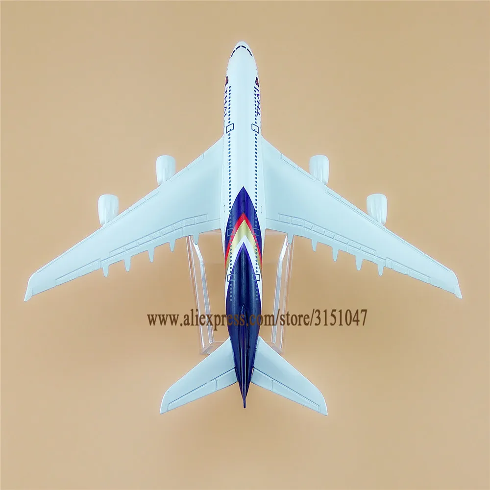 16 см сплав металла Air Thai A380 Airlines Airbus 380 Airways модель самолета Модель W подставка