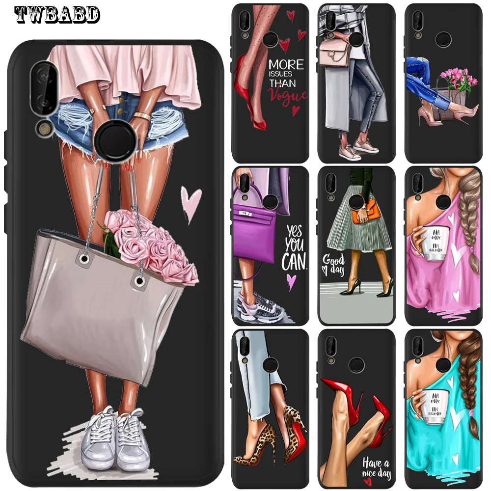 Модный Роскошный чехол для телефона с цветочной девушкой Huawei P20 Lite Pro P30 P8Lite P9Lite 2017