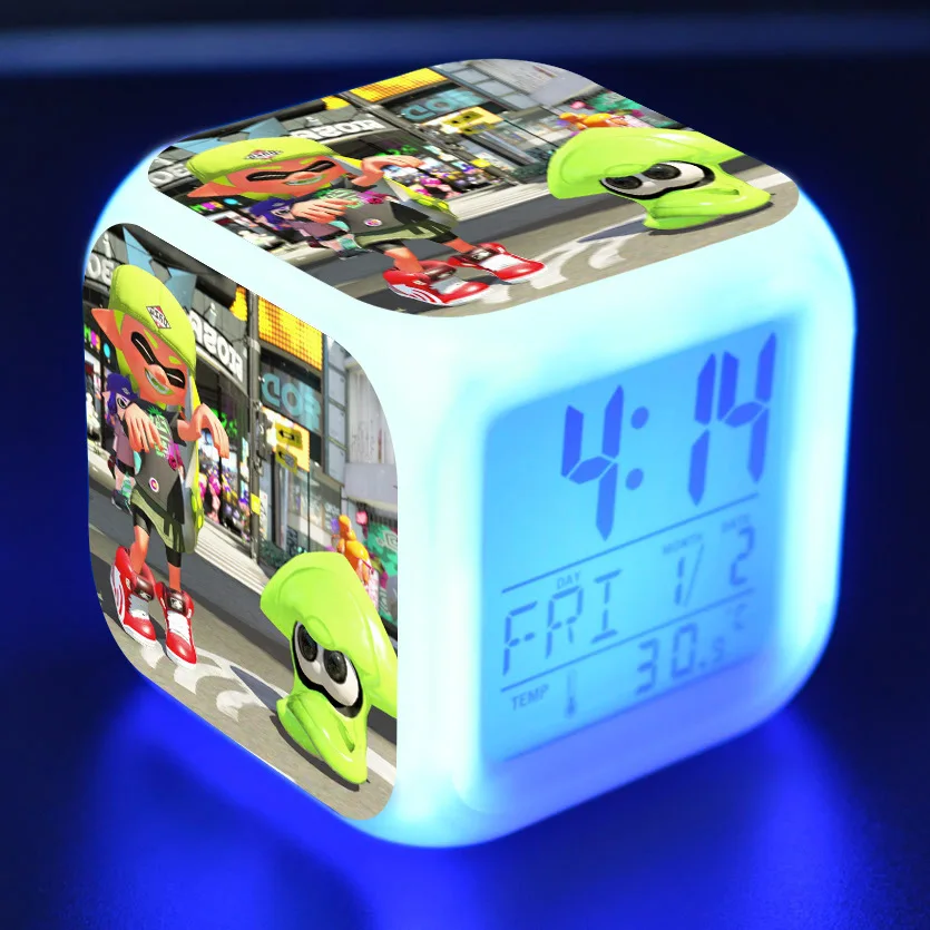 11 Splatoon мультяшный будильник детские игрушки Led reloj будильник, цифровой Электронные часы с будильником Пробуждение свет стол reveil wekker - Цвет: 11