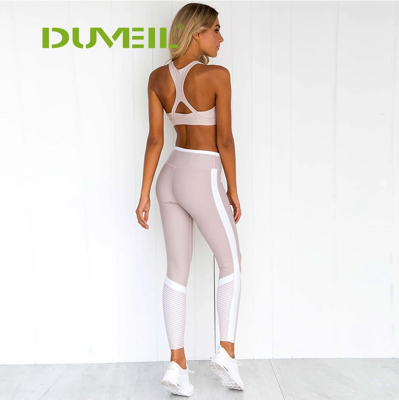 DUVEIL сексуальный женский жилет и штаны для йоги комплект с открытой спиной