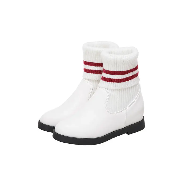 

ASUMER NEW 2020 fashion adult ankle boots for women solid high quality winter boots simple round toe slip on low heels boots