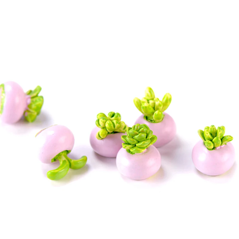 2 шт Мини миниатюрное зеленое растение в горшке для украшения кукольного домика