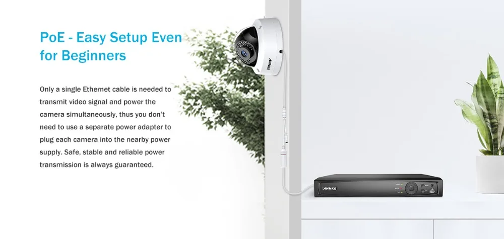 ANNKE 8CH 1080P Ultra HD POE сетевая видео система безопасности 8MP H.265 NVR с 4 шт 2MP 30 м ночного видения Всепогодная IP камера