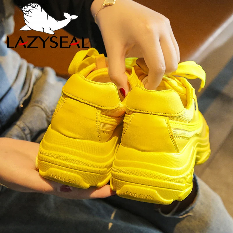 Женские сетчатые полусапожки LazySeal дышащие кроссовки на платформе с украшением в