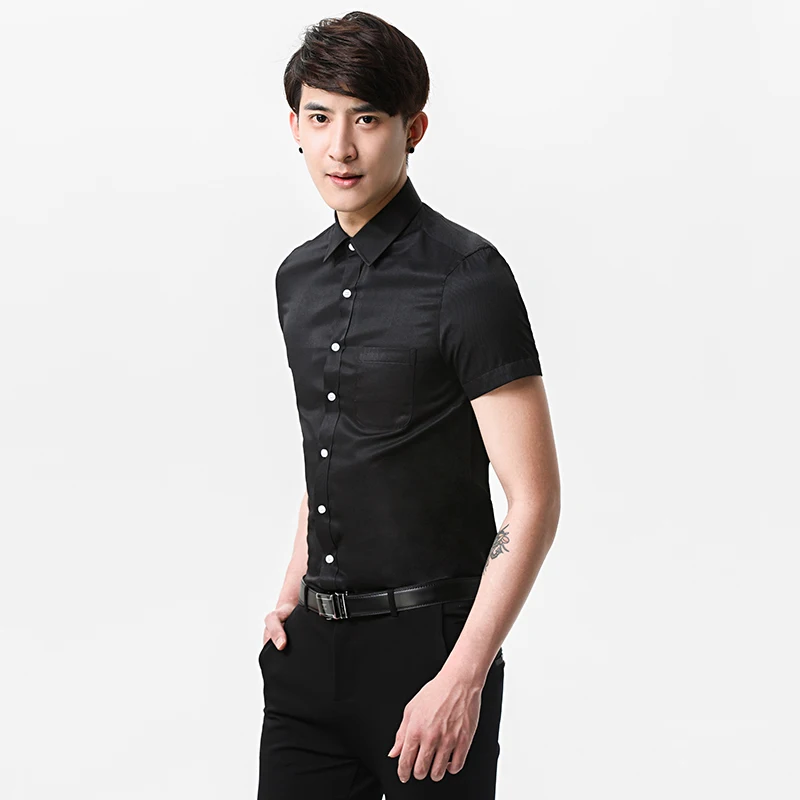 Новинка 2017 летняя Стильная мужская рубашка с коротким рукавом